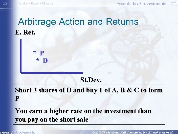 22 Bodie • Kane • Marcus Essentials of Investments Fourth Edition Arbitrage Action and