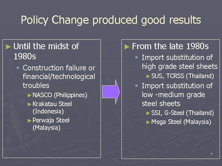 Policy Change produced good results ► Until the midst of 1980 s § Construction