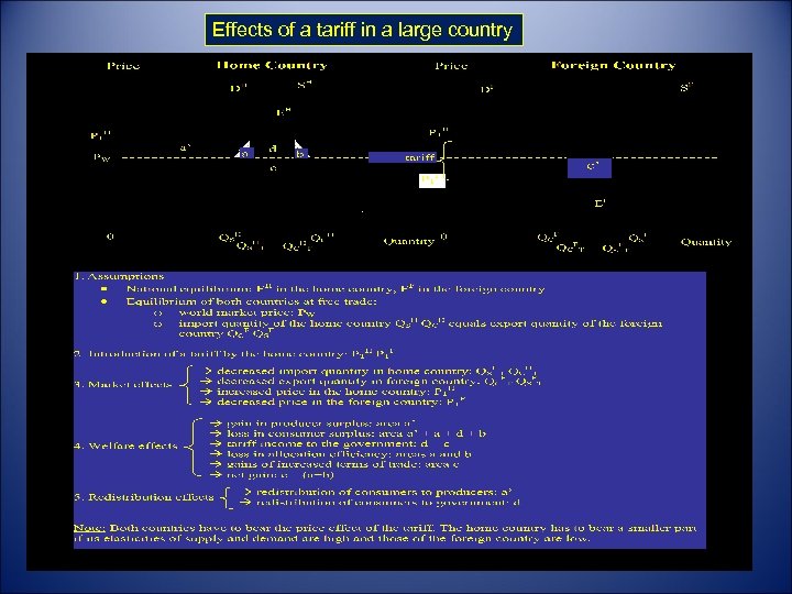 Effects of a tariff in a large country 20 