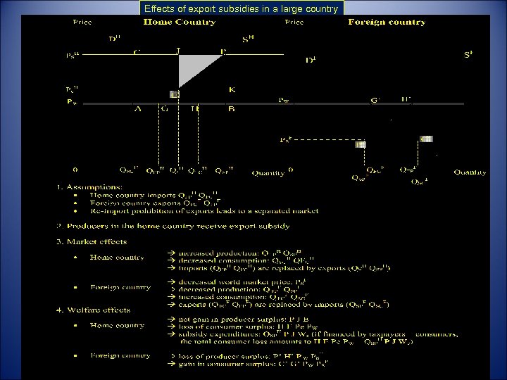 Effects of export subsidies in a large country 21 