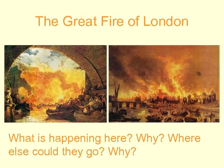 The Great Fire of London What is happening here? Why? Where else could they