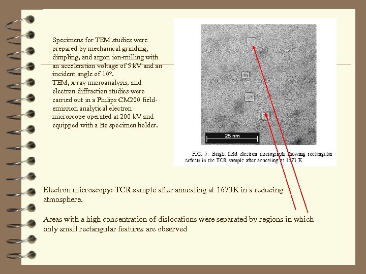 Specimens for TEM studies were prepared by mechanical grinding, dimpling, and argon ion-milling with