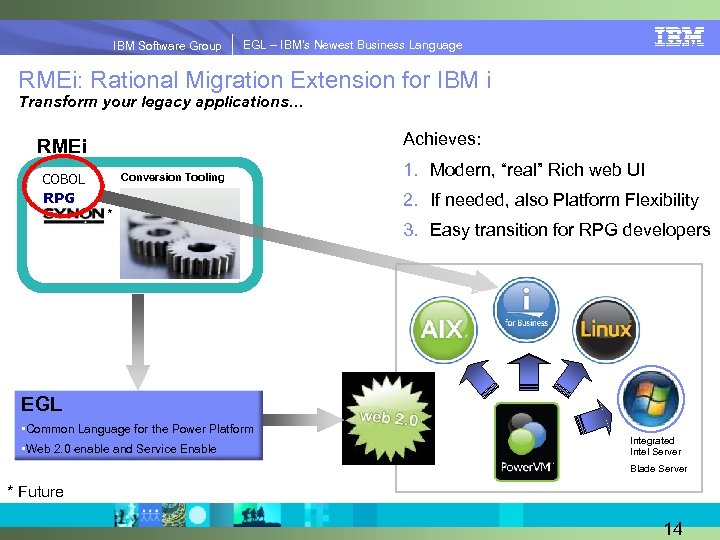 IBM Software Group | EGL Simplify Innovation IBM Software Group EGL – IBM’s Newest