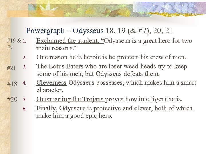 Powergraph – Odysseus 18, 19 (& #7), 20, 21 #19 & 1. #7 2.