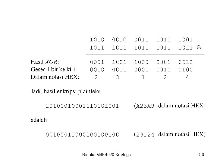 Rinaldi M/IF 4020 Kriptografi 53 
