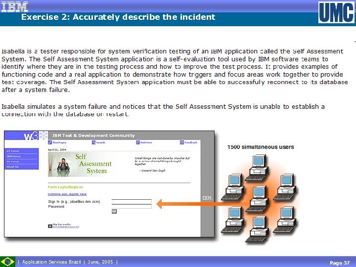 Exercise 2: Accurately describe the incident Application Services Brazil June, 2005 Page 37 