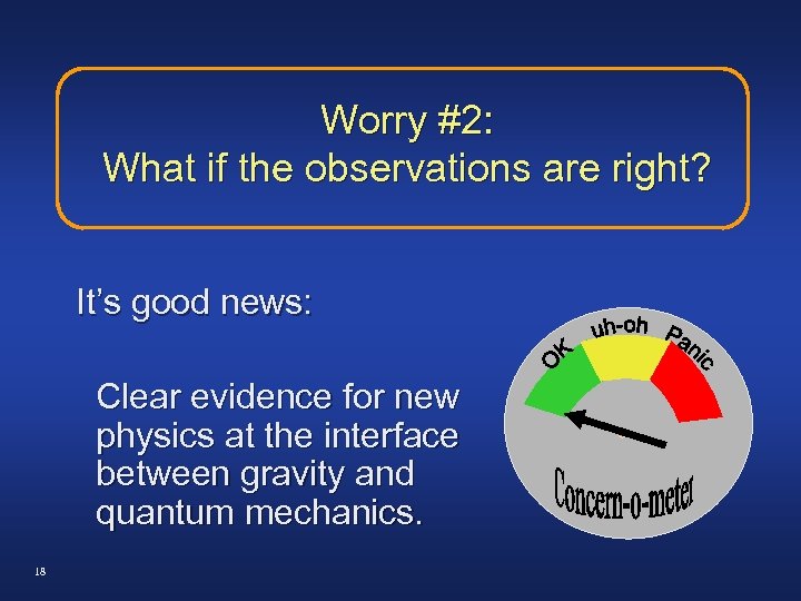 Worry #2: What if the observations are right? It’s good news: Clear evidence for