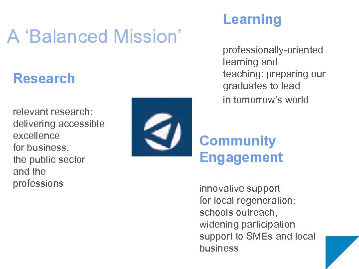 A ‘Balanced Mission’ Research relevant research: delivering accessible excellence for business, the public sector