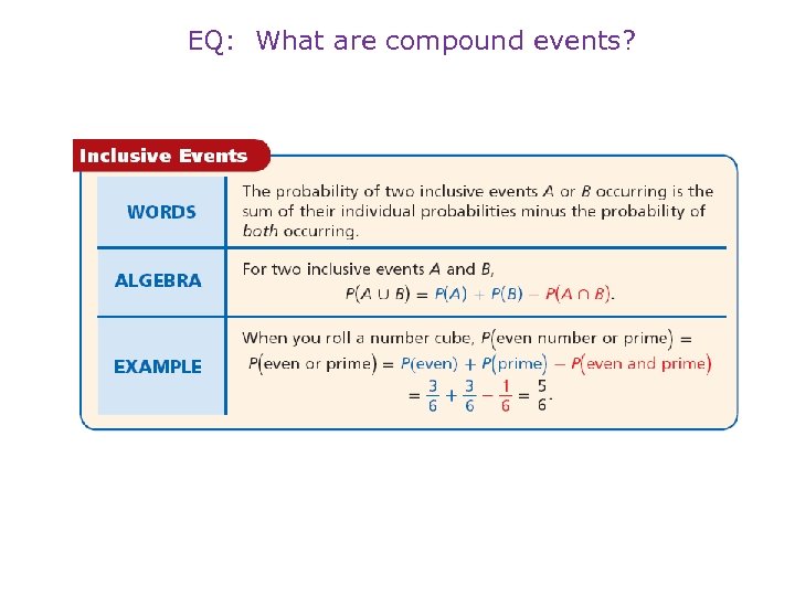 EQ: What are compound events? 