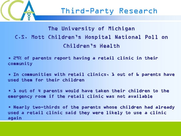 Third-Party Research The University of Michigan C. S. Mott Children’s Hospital National Poll on