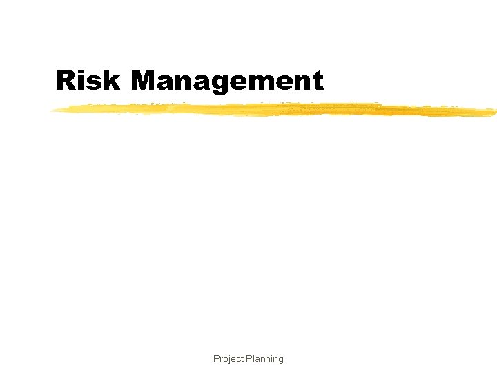 Risk Management Project Planning 