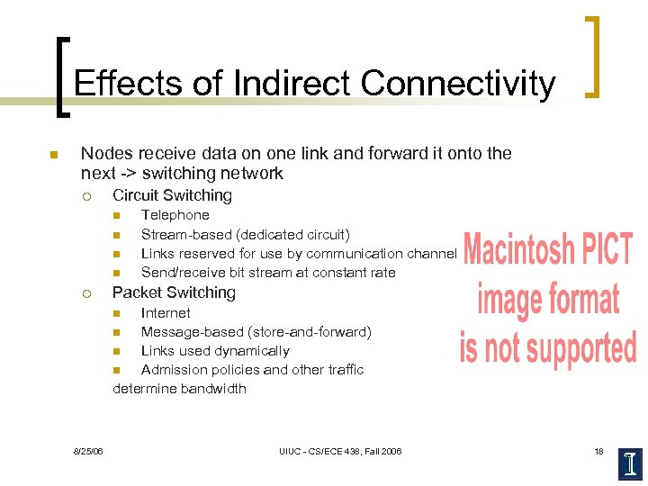 Effects of Indirect Connectivity n Nodes receive data on one link and forward it