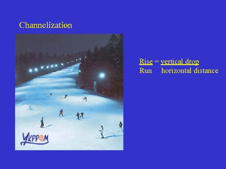 Channelization Rise = vertical drop Run horizontal distance 