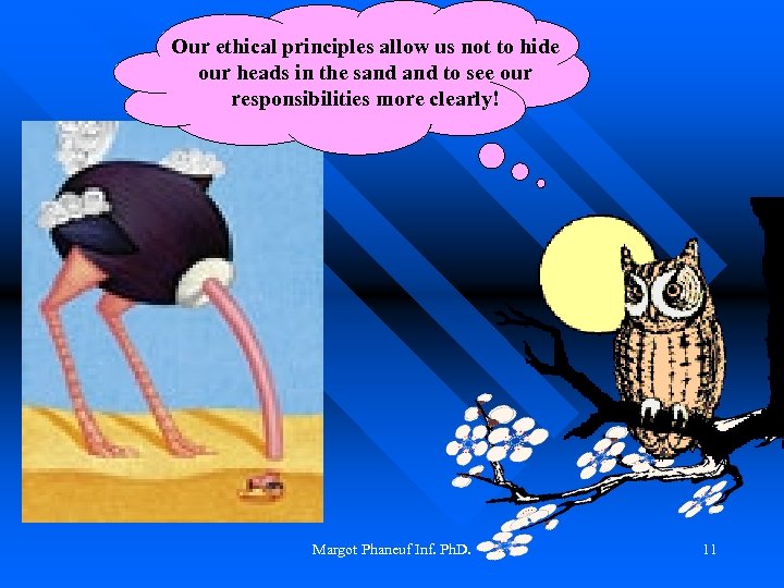 Our ethical principles allow us not to hide our heads in the sand to