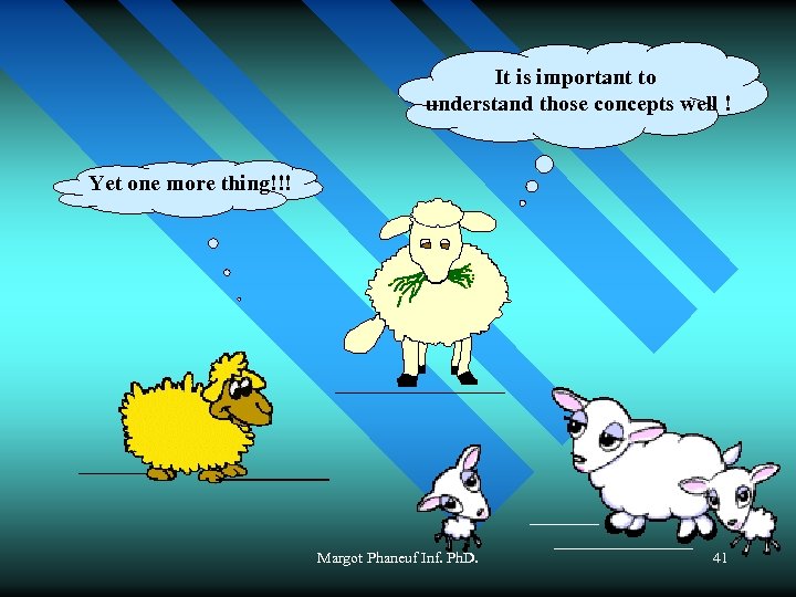 It is important to understand those concepts well ! Yet one more thing!!! Margot