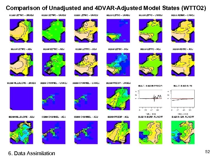 Comparison of Unadjusted and 4 DVAR-Adjusted Model States (WTTO 2) 6. Data Assimilation 52