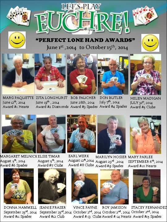 “PERFECT LONE HAND AWARDS” June 1 st , 2014 to October 15 th, 2014