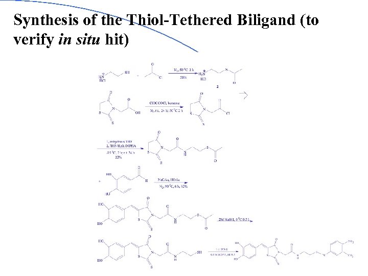 Synthesis of the Thiol-Tethered Biligand (to verify in situ hit) 