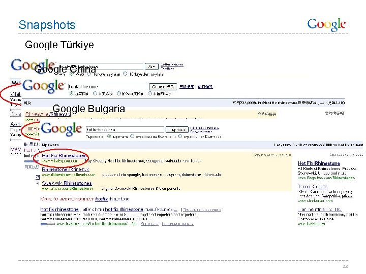 Snapshots Google Türkiye Google China Google Bulgaria 32 
