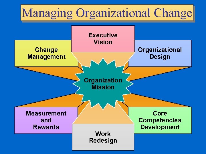 Managing Organizational Change Executive Vision Change Management Organizational Design Organization Mission Measurement and Rewards