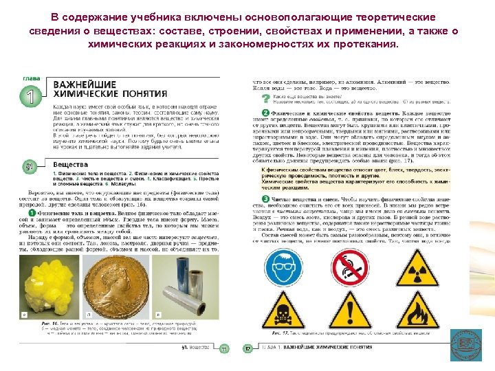В содержание учебника включены основополагающие теоретические сведения о веществах: составе, строении, свойствах и применении,