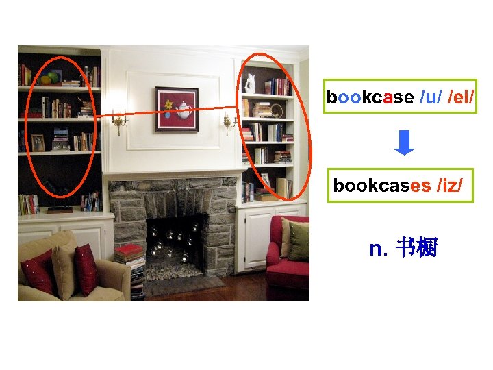 bookcase /u/ /ei/ bookcases /iz/ n. 书橱 
