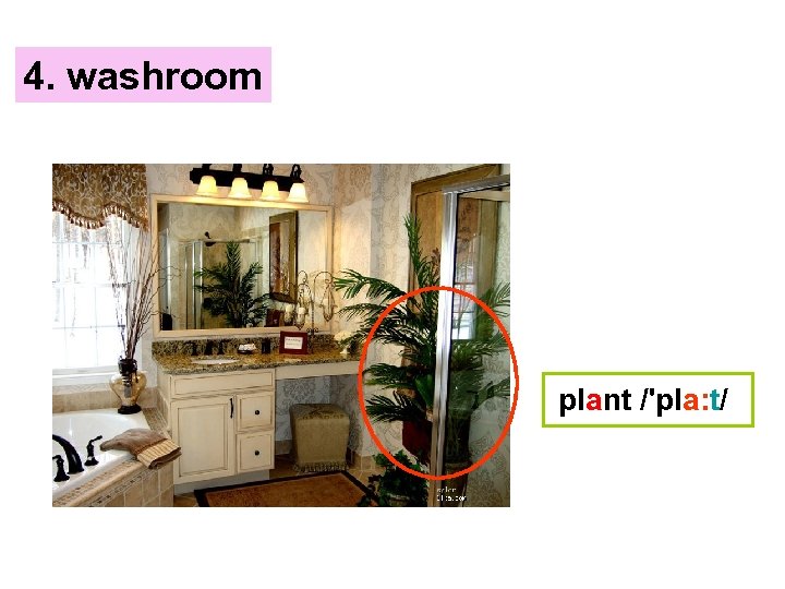 4. washroom plant /'pla: t/ 