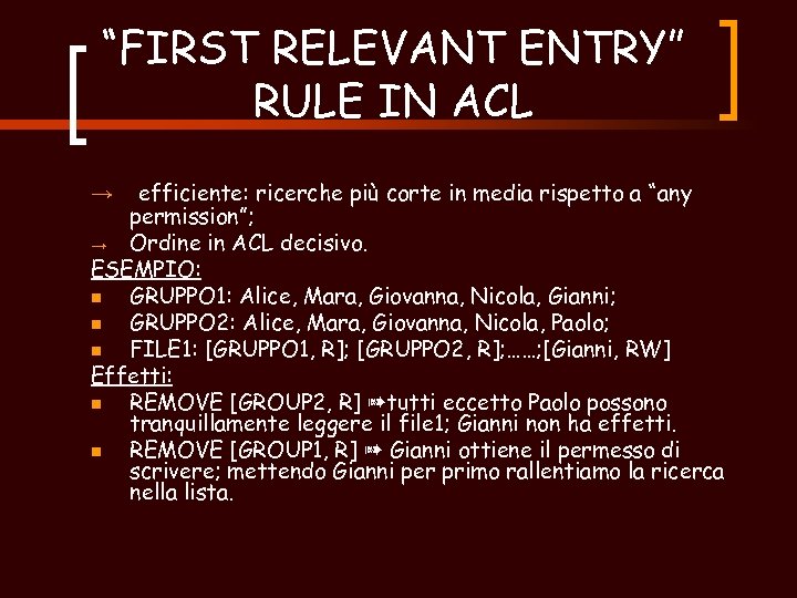 “FIRST RELEVANT ENTRY” RULE IN ACL efficiente: ricerche più corte in media rispetto a