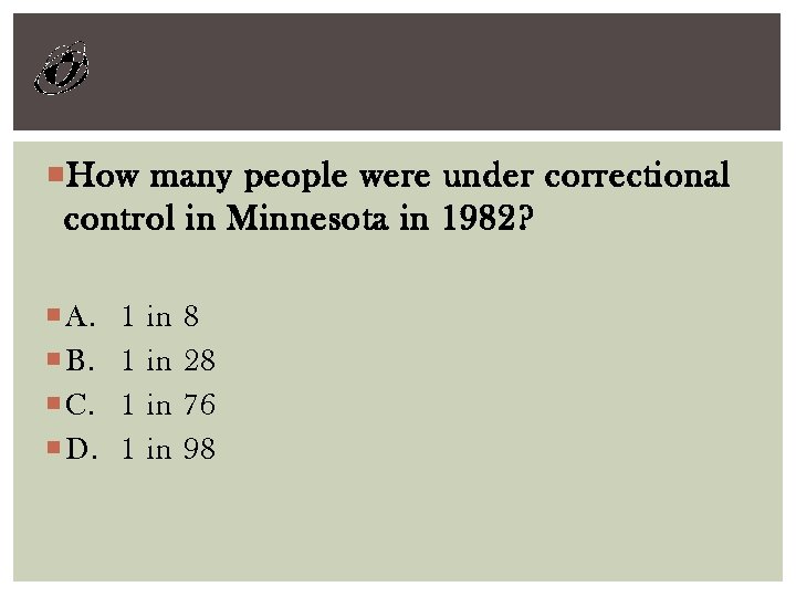  How many people were under correctional control in Minnesota in 1982? A. B.