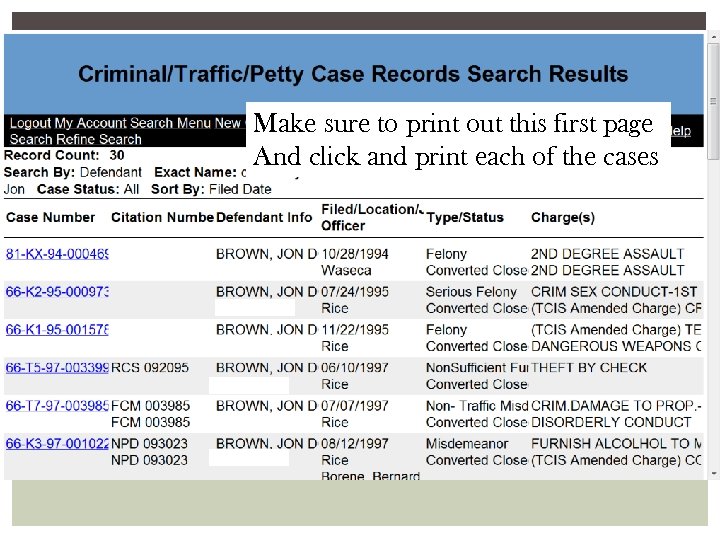 Make sure to print out this first page And click and print each of