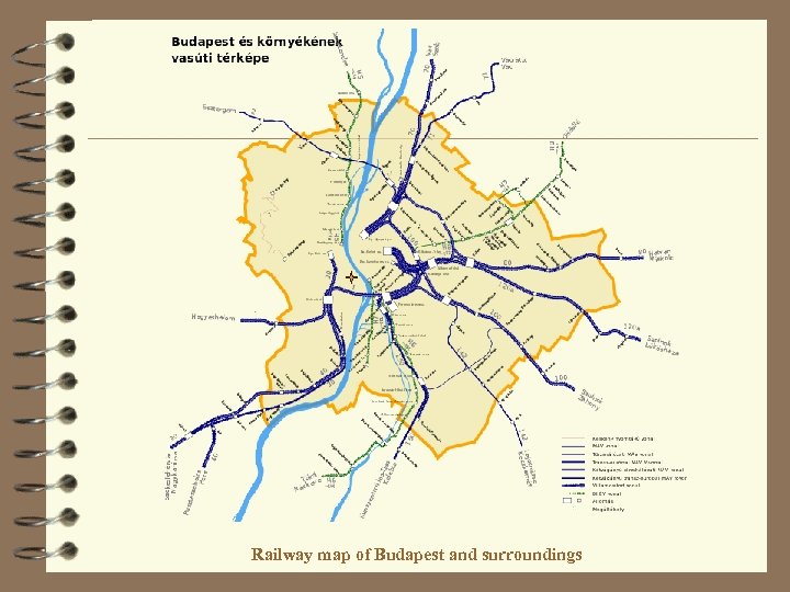 Railway map of Budapest and surroundings 