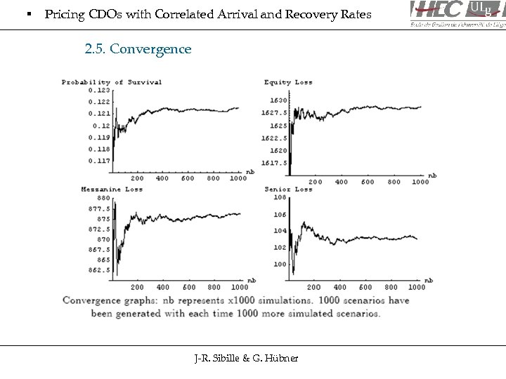 § Pricing CDOs with Correlated Arrival and Recovery Rates 2. 5. Convergence J-R. Sibille