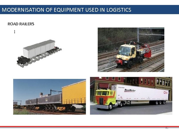 MODERNISATION OF EQUIPMENT USED IN LOGISTICS ROAD RAILERS 45 