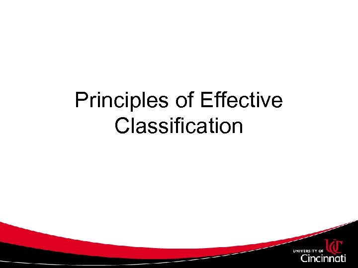 Principles of Effective Classification 