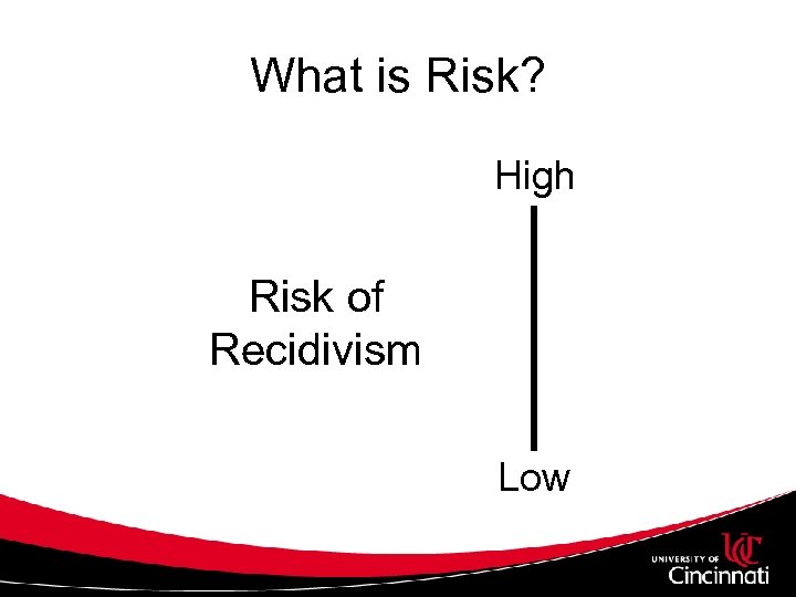 What is Risk? High Risk of Recidivism Low 