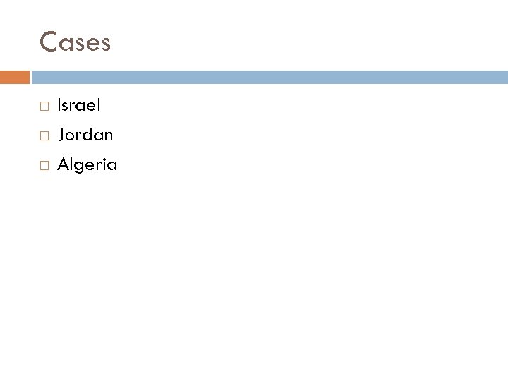 Cases Israel Jordan Algeria 