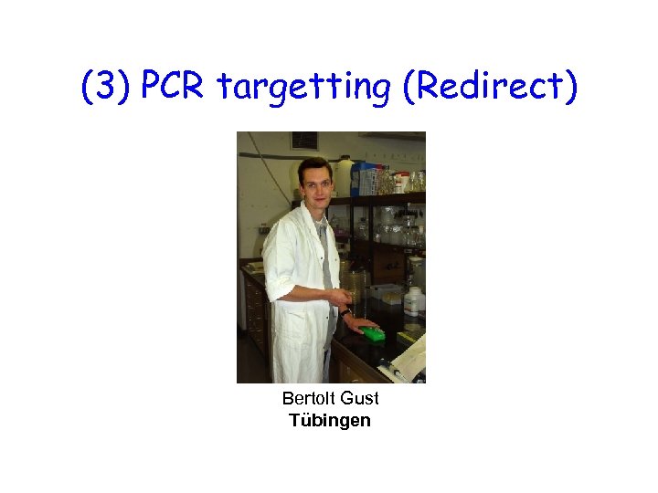 (3) PCR targetting (Redirect) Bertolt Gust Tübingen 