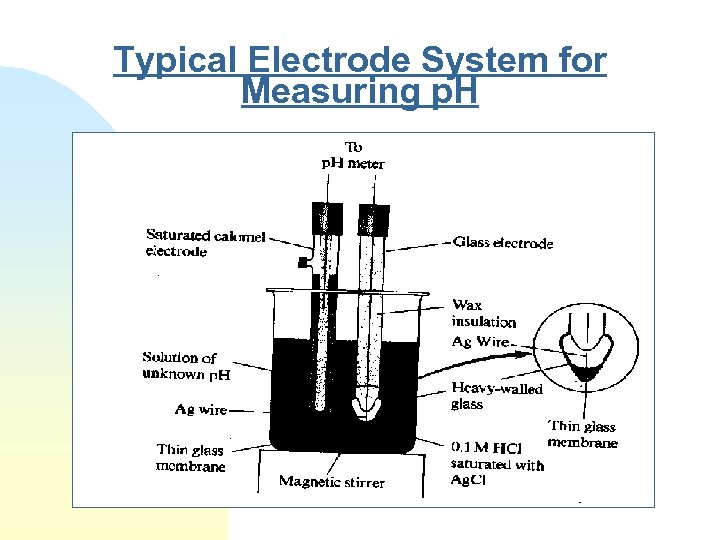 Typical Electrode System for Measuring p. H 