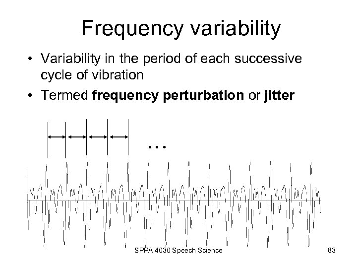 Frequency variability • Variability in the period of each successive cycle of vibration •