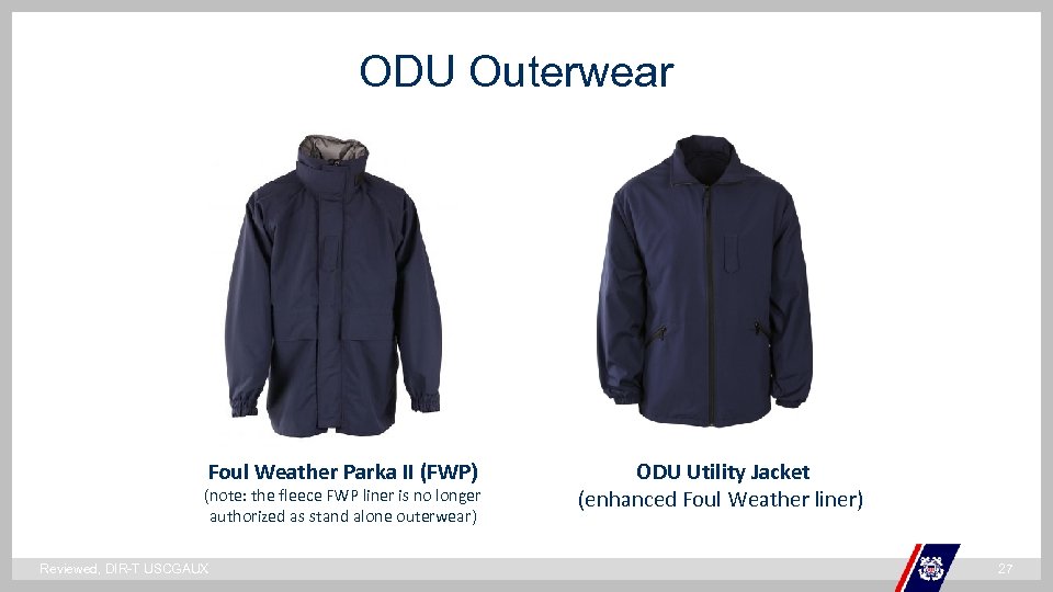 ODU Outerwear ` Foul Weather Parka II (FWP) (note: the fleece FWP liner is