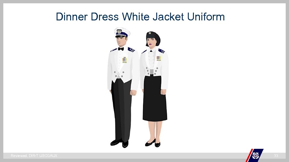 Dinner Dress White Jacket Uniform ` Reviewed, DIR-T USCGAUX 33 