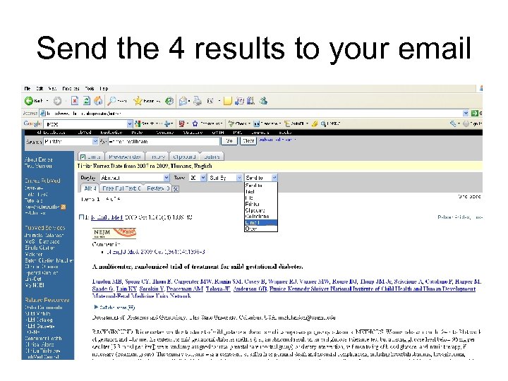 Send the 4 results to your email 