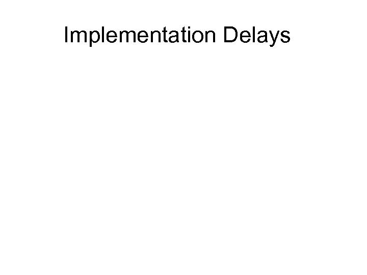 Implementation Delays 