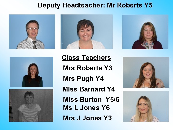 Deputy Headteacher: Mr Roberts Y 5 Class Teachers Mrs Roberts Y 3 Mrs Pugh