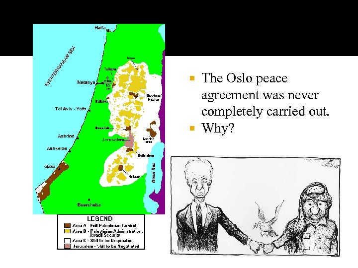 The Oslo peace agreement was never completely carried out. Why? 