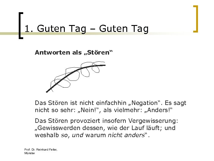 1. Guten Tag – Guten Tag Antworten als „Stören“ Das Stören ist nicht einfachhin