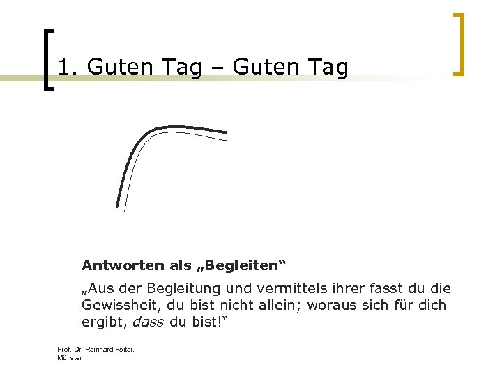 1. Guten Tag – Guten Tag Antworten als „Begleiten“ „Aus der Begleitung und vermittels