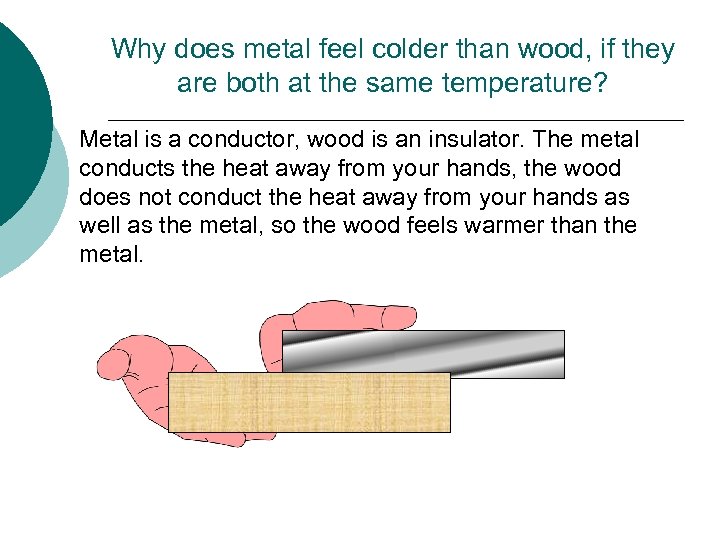 Why does metal feel colder than wood, if they are both at the same