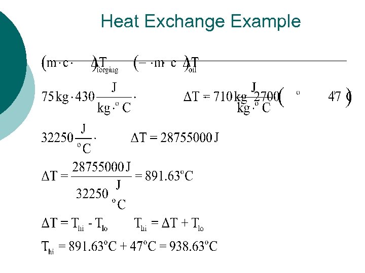 Heat Exchange Example 