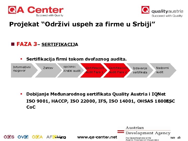 Projekat “Održivi uspeh za firme u Srbiji” n FAZA 3 – SERTIFIKACIJA : §